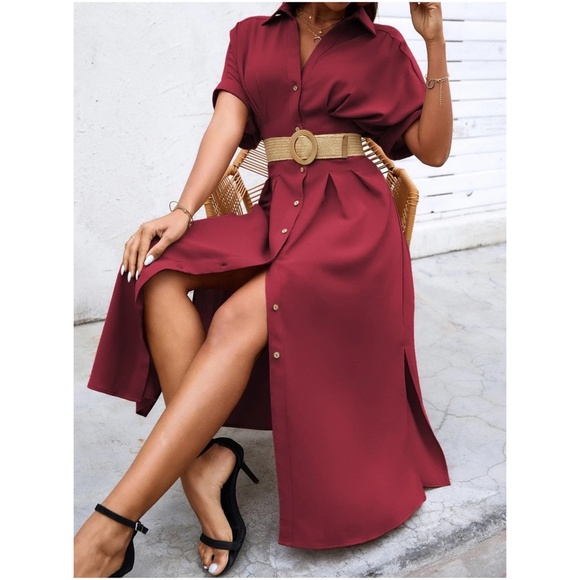 Boho Button up Minimalist Shirt Dress - Picture 9 of 16